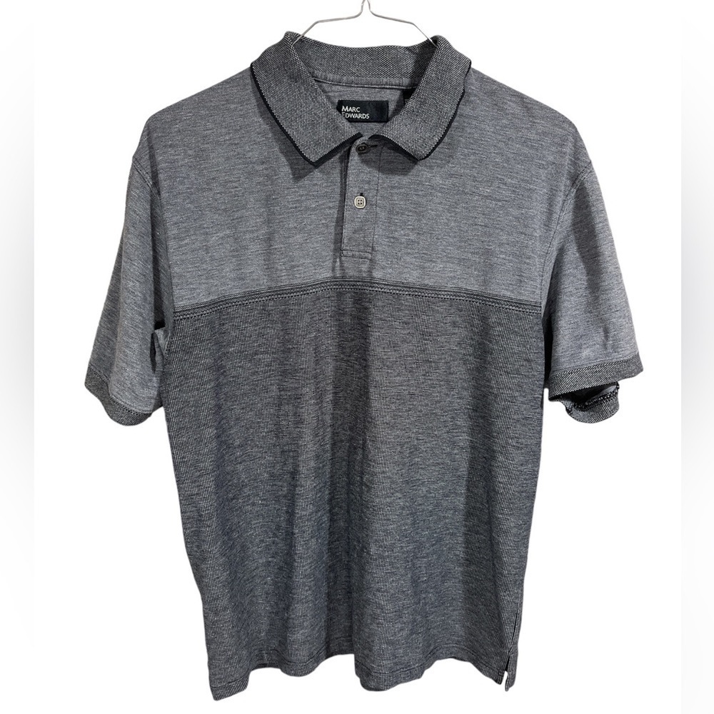 Marc Edwards Men’s Knit Black Polo Collared Short Sleeve Golf Shirt‎ Size Large